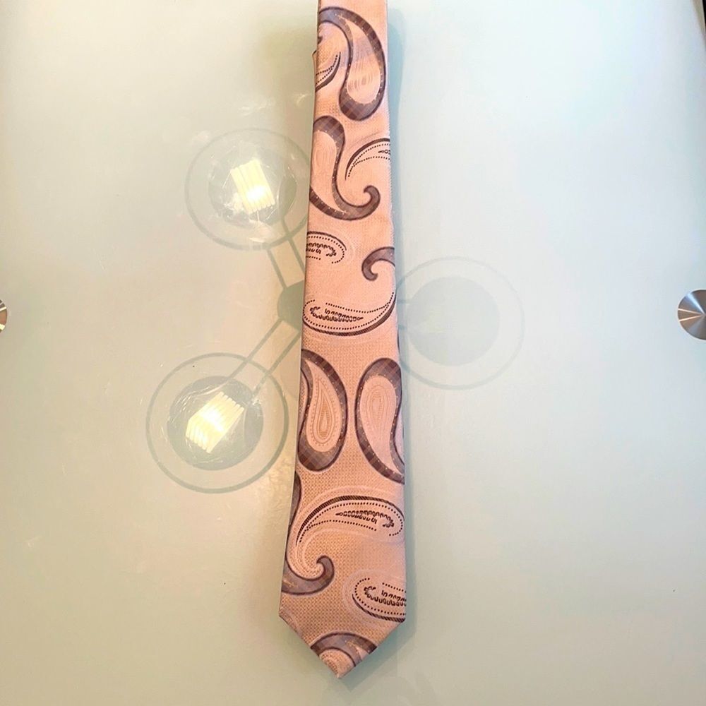 Ferre massimo tie hand made beige brown paisley